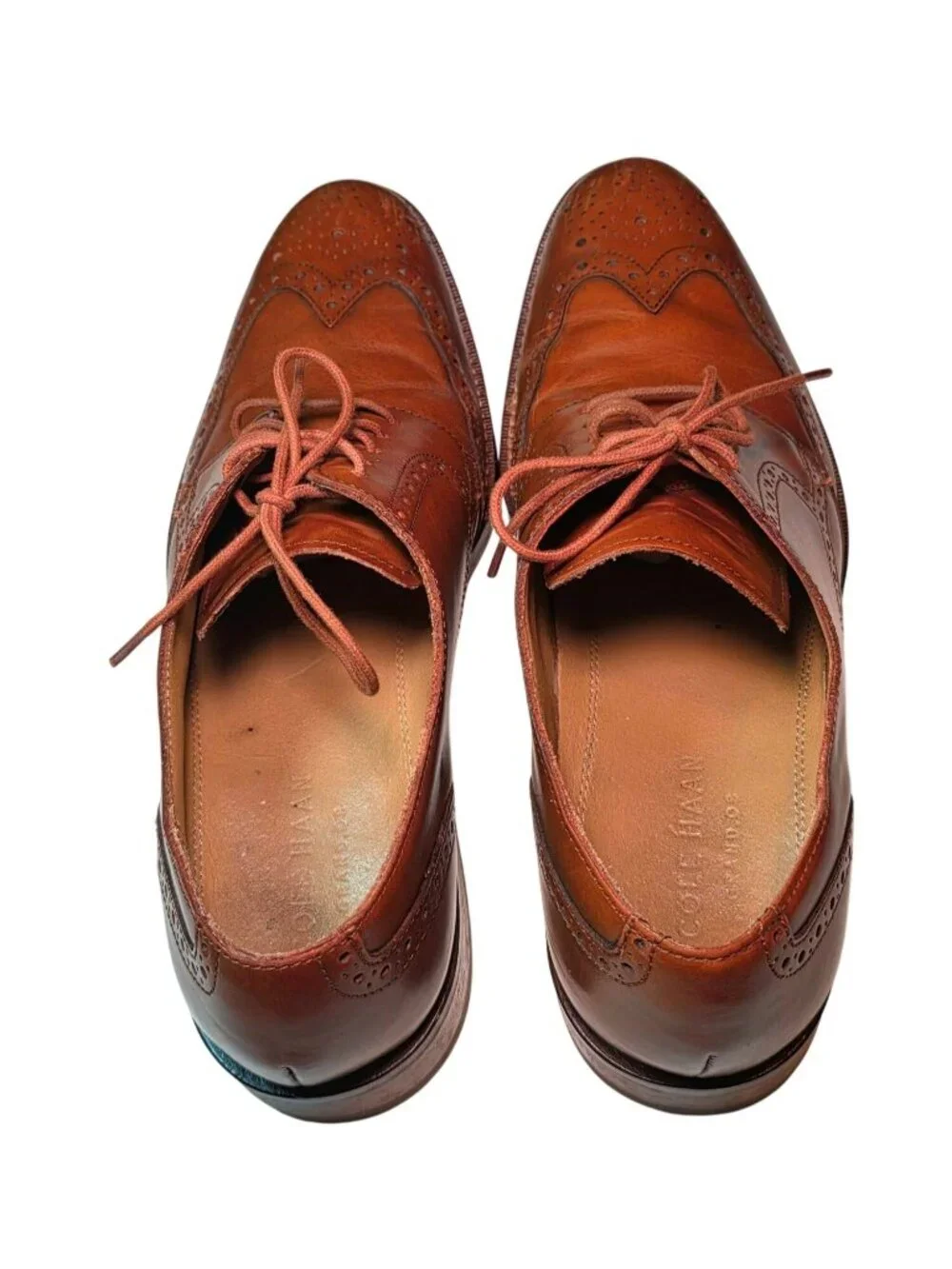 Cole Haan Mens Wingtip Oxford Shoes Brown Leather (SKU#2134)